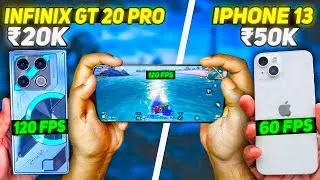 INFINIX GT 20 PRO VS IPHONE 13 😱🔥 120 FPS Vs 60 FPS | IPHONE VS ANDROID | BEST PHONE UNDER 20000