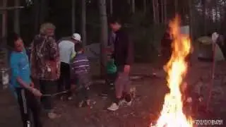Пионерский костёр на реке Лух