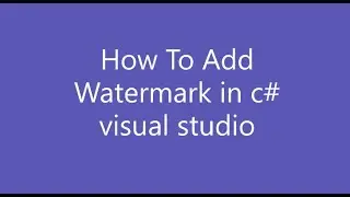How to add watermark in text box c# visual studio
