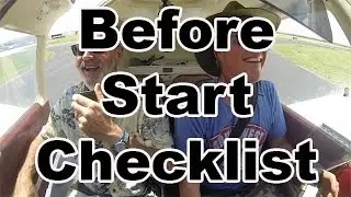 Before Start Checklist in Side a Piper Cherokee
