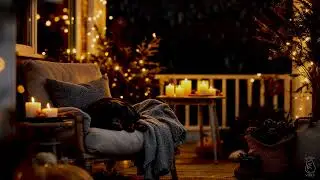 Sleep to Cozy Fall Porch Rain Sounds at Night | Relaxing Autumn Ambiance | 10 Hours