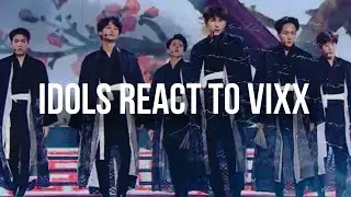 EXO, BTS, Seventeen, Wanna One, Red Velvet react to VIXX 빅스 "Shangri-La (Wind of Starlight)" in 2017