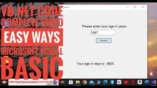 VB.net Tutorial: Calculator Your Age In Days from Birth Year Input
