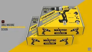 Drill Machine Box | Packaging Design | Adobe illustrator | HINDI / हिंदी में