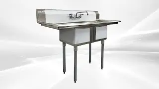 Commercial thickened stainless steel 2 grid sink with faucet double drain plate S2C141611-12LR-318