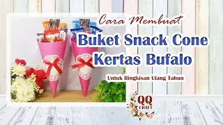 Cara Mudah Membuat Buket Snack Cone Hanya Dengan Kertas Bufalo || @qqcraft #tutorialbuket