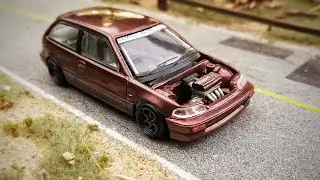 1/64 Custom Civic EF3 JDM x Scratch Build B18