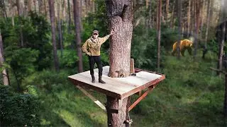 Building a cozy TREE HOUSE in a wild forest! | Part 1