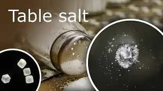 Table Salt (NaCl) and Its Dissolving in Water Under a Microscope (40x-1000x)