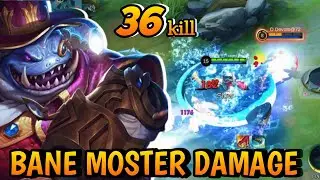 Bane 36 kills!! Monster Damage!! Best Build Hyper Top 1 Global Bane