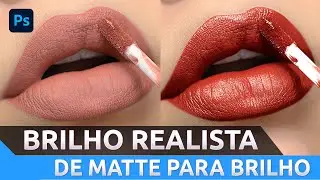 Como adicionar BRILHO REALISTA em batom matte no PHOTOSHOP!
