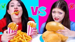 ASMR Fried Food VS Fresh Food Challenge | Eating Sounds LiLiBu