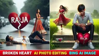 Broken heart ai photo editing | Broken heart ai image generator | Bing image creator