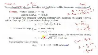 Problems on Specific Energy in Open Channels   Hydraulics