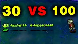 Plants vs Zombies: 30 Peashooters vs 100 Zombies! Who Wins?