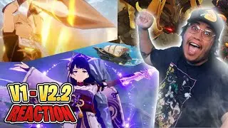 NEW PLAYER Reacts to ALL VERSION TRAILERS of Genshin Impact (V1.0 - V2.2)