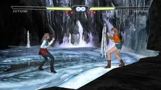 Dead or Alive 3: Hitomi vs. Hitomi Mirror Match (double KOs, ryona [リョナ])