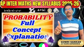 AP Intermediate Maths New Syllabus| Chapter-14||Probability  Full Concept|| Must watch video 