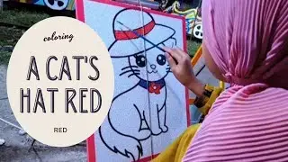 Coloring a Cat's Hat Red