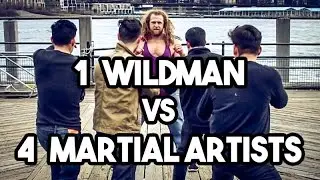1 Wild man vs 4 Martial artists