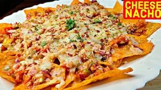 Cheesy Nachos| Nacho recipes| Cafe style cheese nachos| Homemade Nacho|Snacks Recipe| Veggie Nachos