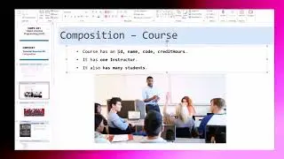 Java Composition Detailed Class Example - Student Course,  Hotel Rooms
