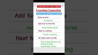 Learn English idioms and phrases for exams vocabulary 