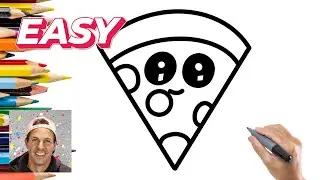 How to Draw a Slice/Piece of Pizza | COMO DESENHAR UMA FATIA DE PIZZA KAWAII