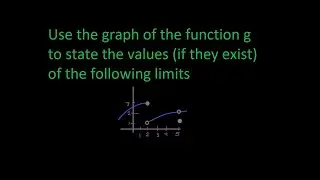 ex 7 Use the graph of the function g to state the values(if they exist)of the following limits Cal 1