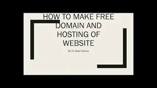 how to make free domain and hosting