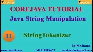 Core Java Tutorial || String Manipulation || Video-11 || String Tokenizer|| By Ratan Sir