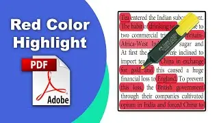 How to add red color highlight in a pdf file (Edit PDF) using Adobe Acrobat Pro DC