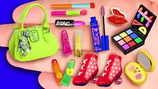 DIY BARBIE DOLL COSMETICS: LIPSTICK, POWDER BOXES, NOURISHING CREAM,  HIGH HEEL BOOTS,...