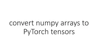 convert numpy arrays to PyTorch tensors
