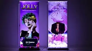 JOLLY - BACKLIT Double-Sided Retractable Banner Showcase
