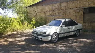 Restoration of Passat B3, R17 wheels, original VAG crossbars.