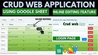 Admin & User Crud Web App Using Google Sheet & Appscript | Inline Editing Crud Web App | B18