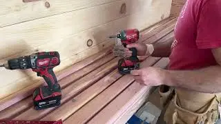 How to build a Sauna Benche from scratch - Full Process (My Sauna Build)