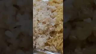 Sinangag at pancit for breakfast