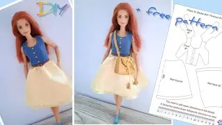 DIY dress for Barbie 👗/ Платье для Барби #clothesfordolls #одеждадлякукол