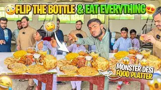 Monster Desi Food Platter Funny Bottle Flip Challenge
