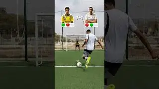 تحدي منع الكرة ⚽️ من الدخول الى 🥅 بدون 👀❌😂