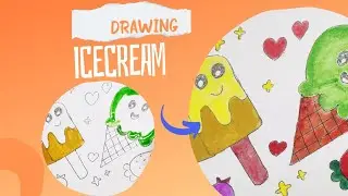 icecream drawing and colouring for kids |art for kids by Ipsita|cute icecream drawing | kids drawing