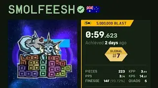 [TETR.IO] 5,000,000 BLAST - 7th place - 0:59.623 - SMOLFEESH