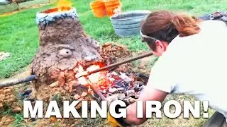 Smelting Iron in a Bloomery Furnace!