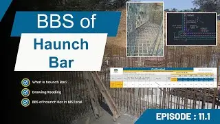 Haunch Bar का Steel Quantity कैसे निकलते है | Cutting length calculation of Haunch bar in MS Excel