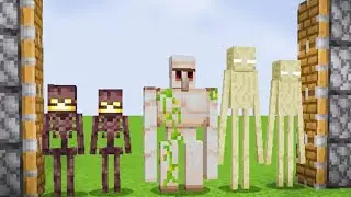 Fire Skeleton +Iron Golem + Endstone Enderman  = ??? / minecraft
