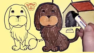 Köpek çizimi | SEVİMLİ KÖPEK | ÇİZ VE BOYA | KÖPEK RESMİ NASIL ÇİZİLİR ?