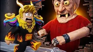 Playing escape evil grandpa obby 😈👴