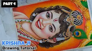 Cute Krishna ji Drawing tutorial, PART 4  Doms colour pencil rs 100 Krishna Drawing